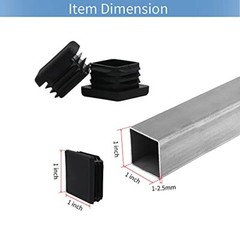 1 1×1 Square Tube End Cap Plastic Plugs 12 Pack, 1×1 1 Inch Square Tubing Plug