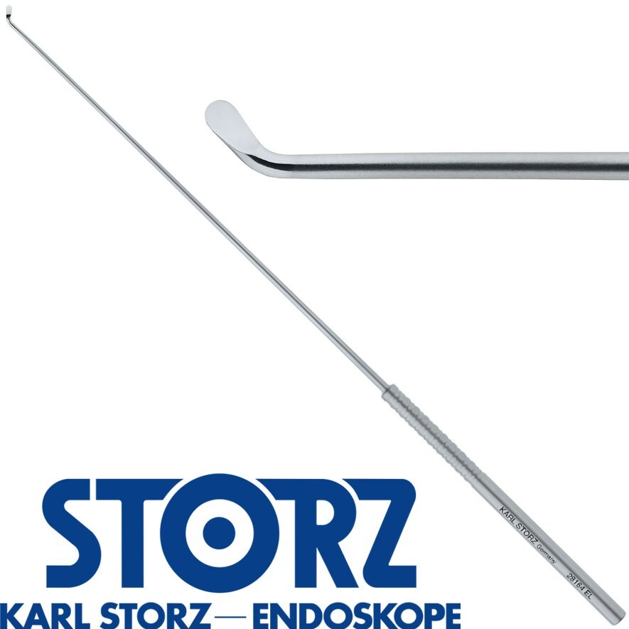 KARL STORZ 28164EL ENT Nasal 2mm Curved Left Mintz Micro Raspatory / Dissector