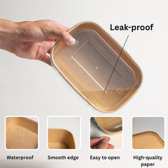 25Oz Disposable Paper Bowls with Lids, 50 Sets Salad Bowls to Go for Lunch Micro