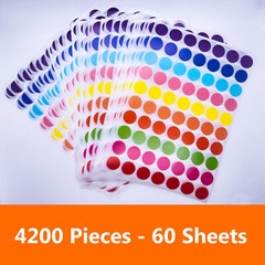 4200 PCS 3/4″ Colored Dot Stickers Round Color Coding Labels Self Adhesive Label
