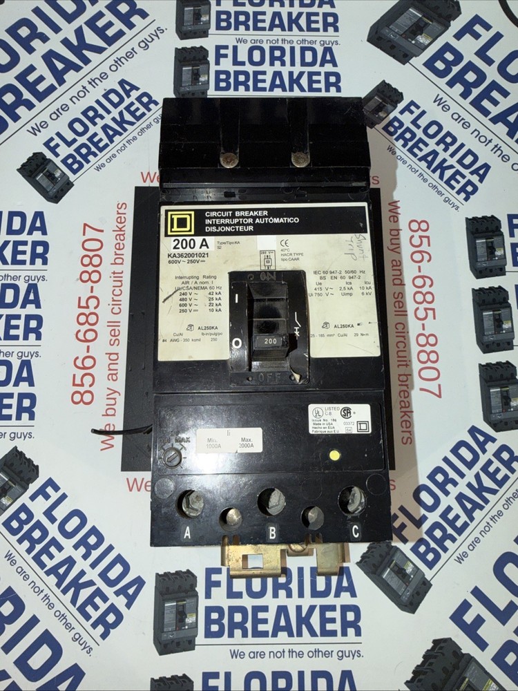 KA362001021~Square D KAB36200102 200A 600VAC I-Line FLAW SEE LAST PICTURE