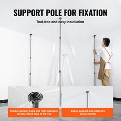 Uimoso Dust Barrier Poles 10 Ft Dust Barrier System with 4 Telescoping Poles