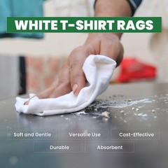 Recycled White Knit Cotton Cleaning Rags 50 lbs. Box Multipurpose Wiping Cloths