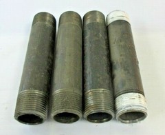 1″ GALVANIZED STEEL PIPE NIPPLE BOTH ENDS THREADED, ASSORTED LENGTHS LOT OF 6