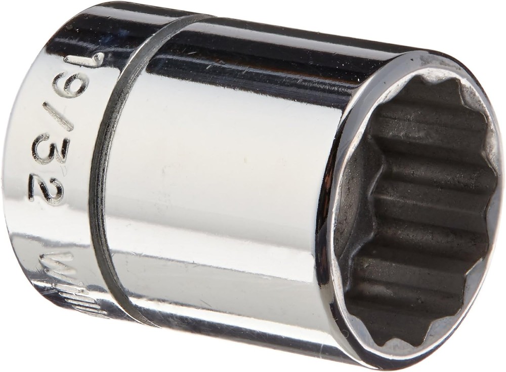 Williams B-1219 3/8 Drive Shallow Socket, 12 Point, 19/32-Inch, Chrome