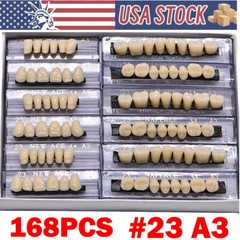 168Pcs Dental Acrylic Resin Denture A3#23 Shade Full Upper Lower False Teeth NEW