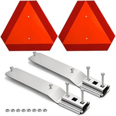 Aluminum Slow Moving Vehicle Triangle Warning Sign with Mounting Bracket 2 Pack