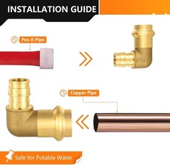Reliable 5-Pack Lead-Free Brass Elbow, 1/2″ PRESS x 1/2″ PEX-A Plumbing Solution