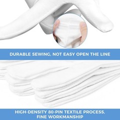 3 Pairs Cotton Gloves for Dry Hands Sleeping, Soft Moisturizing Eczema Gloves…