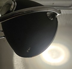 Large 9′ Antique Industrial Surgical Light Chrome & Gray In Original Condition