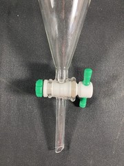 CHEMGLASS 1000mL Squibb Separatory Funnel w/ Stopcock #27 Stopper CG-1742-06 A