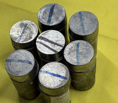 7 LEAD PIG RADIOACTIVE MATERIALS SOURCES MINERALS STORAGE Pb