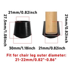 bociloy 16Pcs 7/8 Inch Round Chair Leg Caps, Flexible Rubber Inch, Black