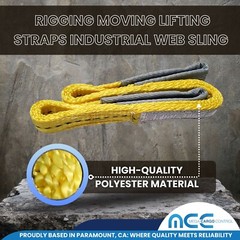 2 Pack 1″ x 3ft 2 Ply Polyester Flat Eye Lifting Sling Strap Web Sling 3100 lbs