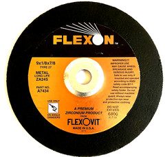 9 x 1/8 x 7/8″ TYPE 27 FLEXON ZIRCONIUM CUT GRINDING WHEEL -FLEXOVIT A7434 -USA