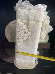 Handmade Lace Prayer book Junk Journal Antique Photo Embellished Chunky/HUGE!!