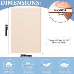 15 Pack Basswood Sheets for Crafts 12x18x1/8 Inch 3mm 12 x 18 x 1/8 inches