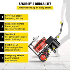 Auto Feed Drain Auger Cleaner Electric 100′ x 1/2″ Sewer Snake Cleaning Machine