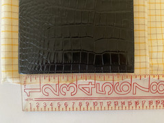 GRAPHIC IMAGE Refillable Notebook Black Leather Crocodile Embossed