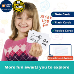 Blank Index Cards 3×5 Unlined Unruled Flash 3″ x 5″ (100 Count), White