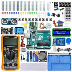Arduino Starter Kit Uno R3 34 Projects Multimeter Breadboard Holder Video