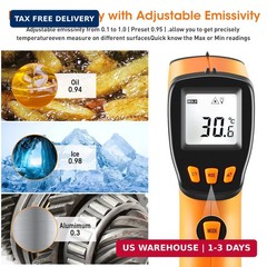 Laser Thermometer Infrared Temp Gun with Self Calibration -58°F to 1022°F (-50°C