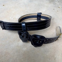 Safariland Duty Belt MDL 87V 44/110 4210 Black Solid Brass Buckle Handcuff Cases