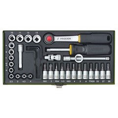 36-piece precision engineer’s set with 1/4″ ratchet