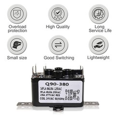 HQRP Enclosed General Purpose Fan Relay for Emerson # 90-380 Replacement
