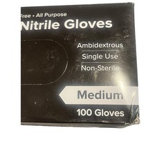 Noble NexGen Nitrile Vinyl Gloves Black Medium Powder Free 100 Count All Purpose