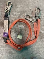 SafeWaze Fall Protection Safety Harness Double 6 Ft Shock Web Lanyards Orange