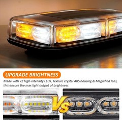 72 LED Roof Top Strobe Beacon Light Bar For Construction, Tow Trucks, Snow Plows