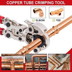 CXRCY Copper Pipe Crimping Tool Kit w/3 Jaws (1/2″-1″) 360° Head