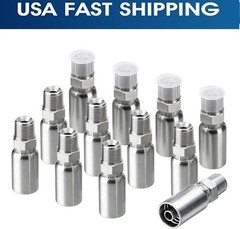 12 Pack Hydraulic Hose Fittings, 3/8″ I.D. Hose X 3/8″ NPTF Male and Protection