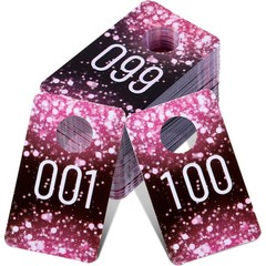100 Pieces Live Plastic Number Tags Consecutive Reusable Normal and Mirrored …