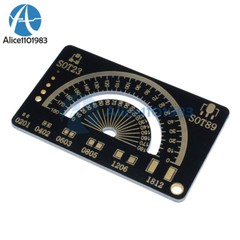 4CM Multifunctional FR4 PCB Ruler Measuring Tool Angle Measure Meter + Keychain