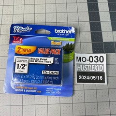 2 PACK BROTHER TZe-231 12mm 1/2″ LABEL CASSETTE BLACK PRINT WHITE TAPE ORIGINAL