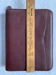 VTG DAYTIMER Planner Cover Zip Around Faux Leather 7-Ring Oxblood 8.5 X 10.5”