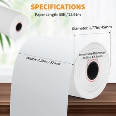 2 1/4” x 85′ Thermal Receipt Paper 50 Rolls, POS Paper Cash Register Paper R…