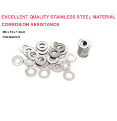 M6 Fender Washer, M6 Flat Washers Silver, 6mm I.D 18 OD Fender Washer, M6 Washer