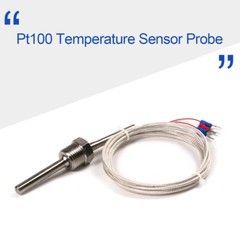 1/2″ NPT Thread Pt100 RTD Temperature Sensor Probe with Wire -50 to 250°C / -58F