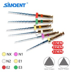 6Pcs Dental Endo Rotary Files X-Pro Gold Taper NITI Root Canal Files 21/25/31MM