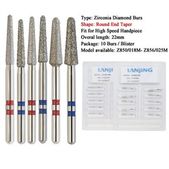 Dental Diamond Burs Zirconia Cutting FG Burr Football Round End Taper Cylinder