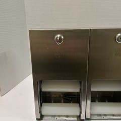 Bradley lot of 2 Commercial 2 Roll Toilet Paper Dispenser Stainless Steel, Locks