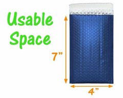 Midnight Metallic Blue Bubble Mailers 8×12, 6×10, 4×8, Assorted Shipping Pack