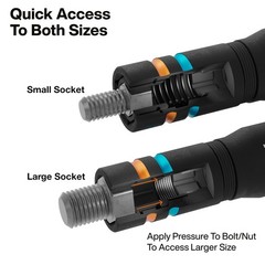 Klein Tools 652MQS Impact-Rated Quad Socket Set, 8 Sizes In 2 Flip Socket Dri…