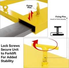Drum Grabber for 55 Gal Drums up to 22.4″ Diameter 1500 Lb Capacity Fork Mounted