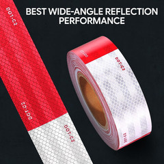 DOT-C2 Reflective Tape 2 Inch X 30 Feet Red White Conspicuity Safety