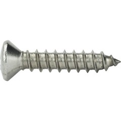 #8 x 1″ Self Tapping Sheet Metal Screws Oval Head Stainless Steel Qty 50