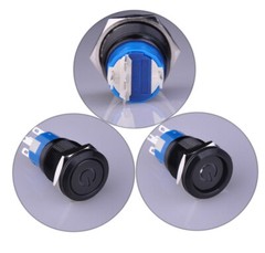 19mm 12V LED Power Symbol ON-OFF Car Push Button Switch Latch Metal Toggle SPDT